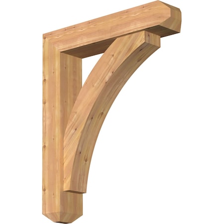 Ekena Millwork Thorton Craftsman Smooth Bracket w/ Offset Brace, Western Red Cedar, 7 1/2"W x 36"D x 44"H BKT0806X36X44THR04SWR